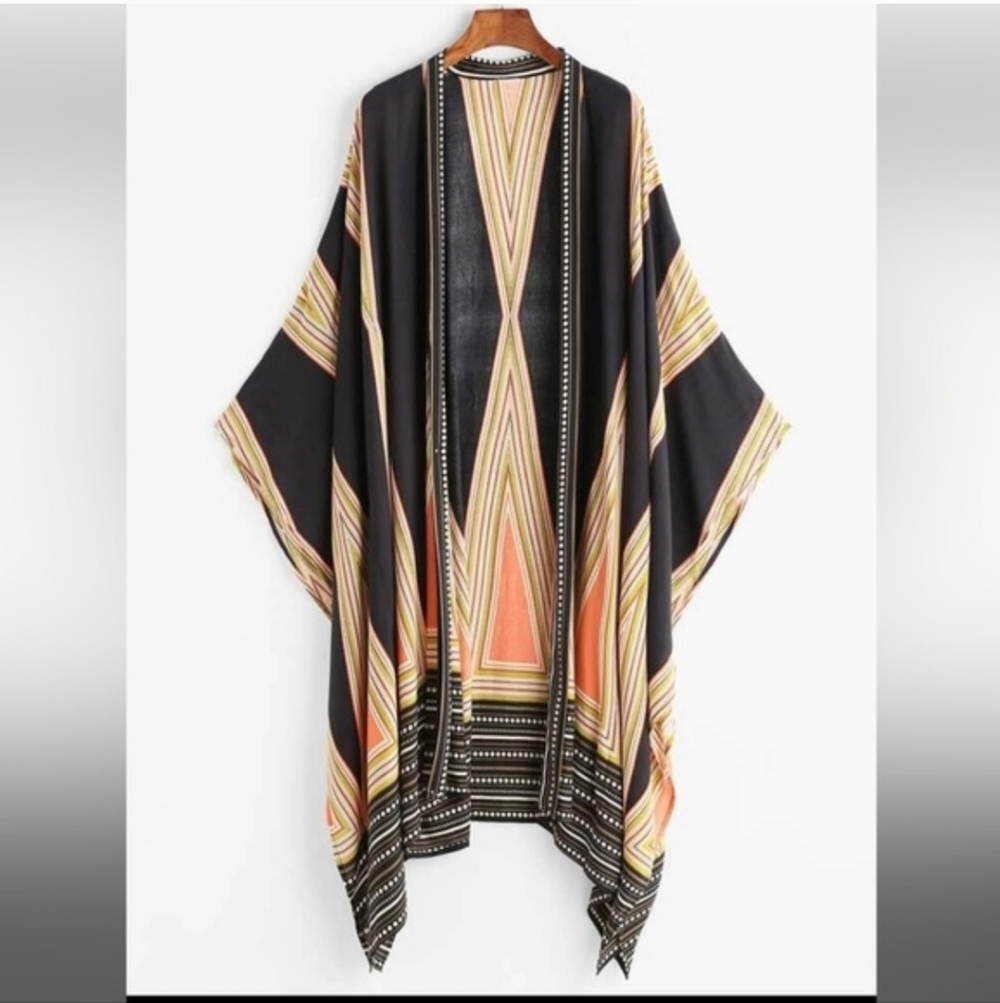 SHEIN Black and Orange Geometric Sweater - Picture 6 of 6